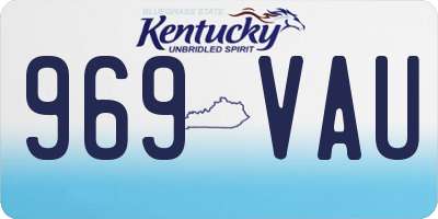 KY license plate 969VAU