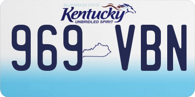 KY license plate 969VBN