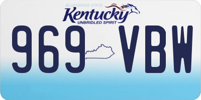 KY license plate 969VBW
