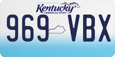 KY license plate 969VBX