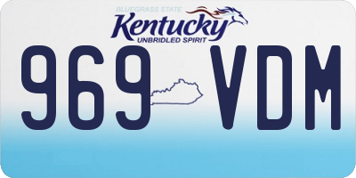 KY license plate 969VDM