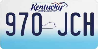 KY license plate 970JCH