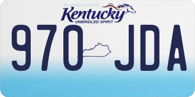 KY license plate 970JDA