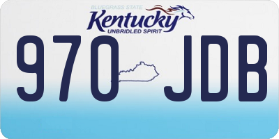 KY license plate 970JDB