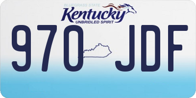 KY license plate 970JDF