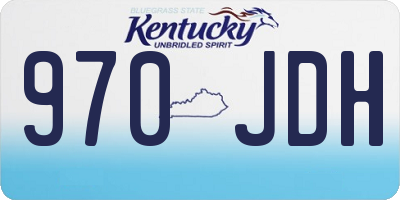 KY license plate 970JDH