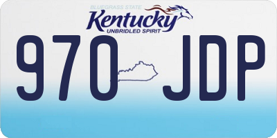 KY license plate 970JDP