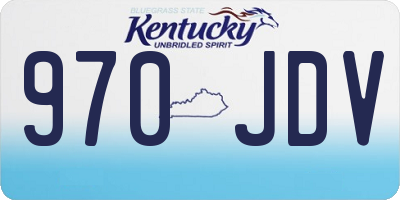 KY license plate 970JDV