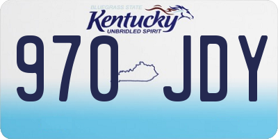 KY license plate 970JDY