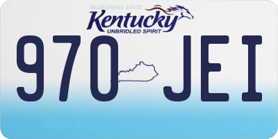KY license plate 970JEI