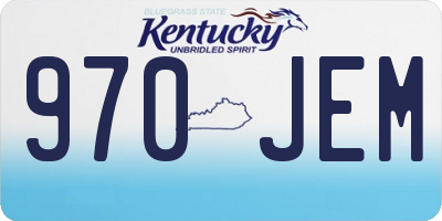 KY license plate 970JEM