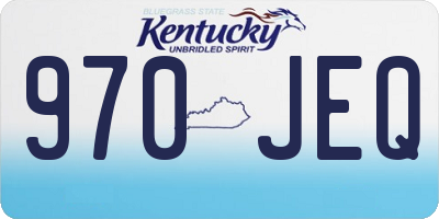 KY license plate 970JEQ