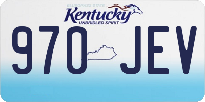 KY license plate 970JEV