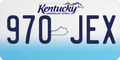 KY license plate 970JEX