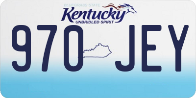 KY license plate 970JEY