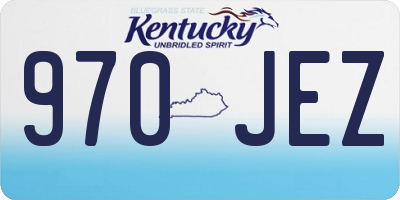 KY license plate 970JEZ