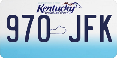 KY license plate 970JFK