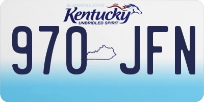 KY license plate 970JFN