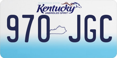 KY license plate 970JGC
