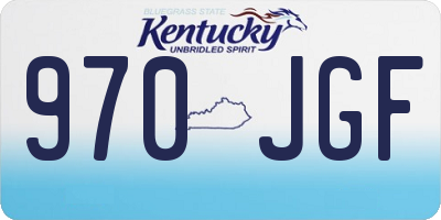 KY license plate 970JGF