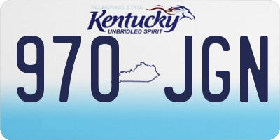 KY license plate 970JGN