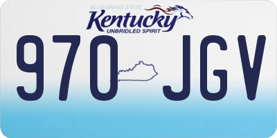 KY license plate 970JGV
