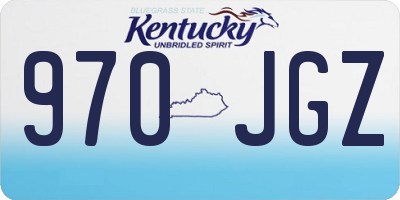 KY license plate 970JGZ