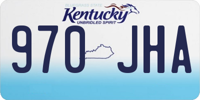 KY license plate 970JHA