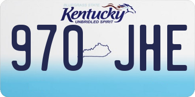KY license plate 970JHE