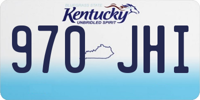 KY license plate 970JHI