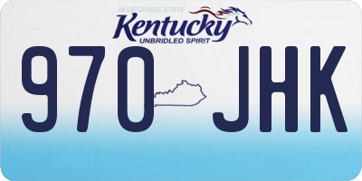 KY license plate 970JHK