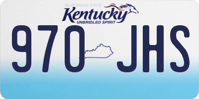 KY license plate 970JHS