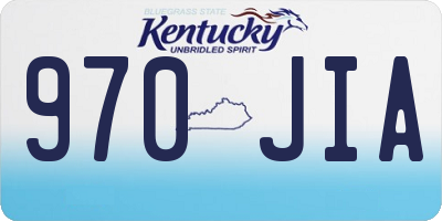 KY license plate 970JIA