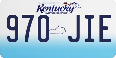 KY license plate 970JIE