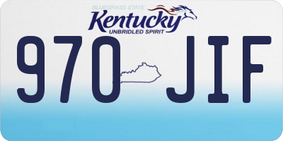 KY license plate 970JIF