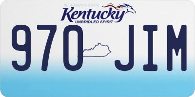 KY license plate 970JIM