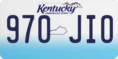 KY license plate 970JIO