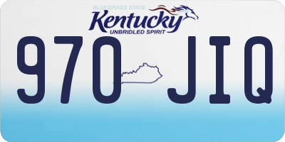 KY license plate 970JIQ