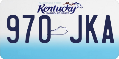KY license plate 970JKA