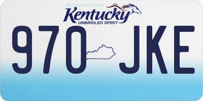KY license plate 970JKE