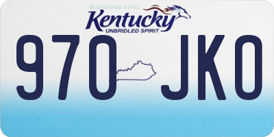 KY license plate 970JKO