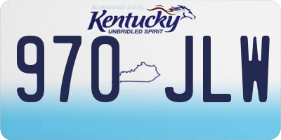 KY license plate 970JLW
