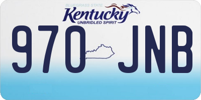 KY license plate 970JNB