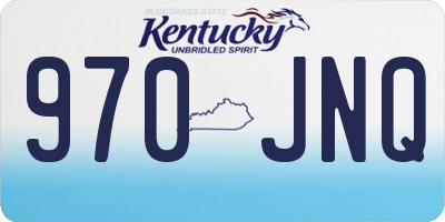 KY license plate 970JNQ