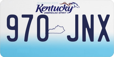 KY license plate 970JNX