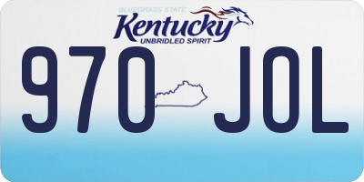 KY license plate 970JOL