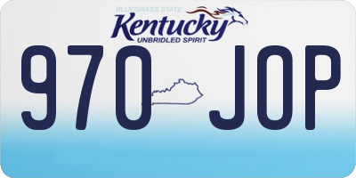 KY license plate 970JOP