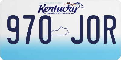 KY license plate 970JOR