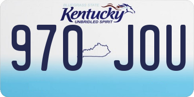 KY license plate 970JOU