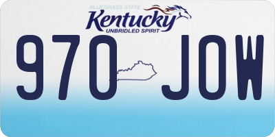 KY license plate 970JOW